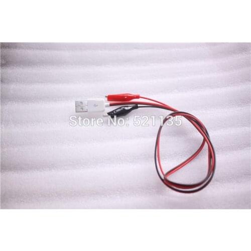 Free Shipping 2pcs Alligator Test Clips Clamp to USB Male Connector Power Supply Adapter Cable 80cm
