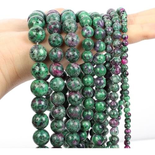 Natural Stone Beads Rose Red Thread Gem Round Loose Beads For Jewelry Making Needlework Bracelet Diy Strand 4/6/8/10/12MM