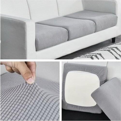 Sofa Seat Cushion Cover Chair Cover Pets Kids Furniture Protector Polar Fleece Stretch Washable Removable Slipcover 1/2/3 Seat