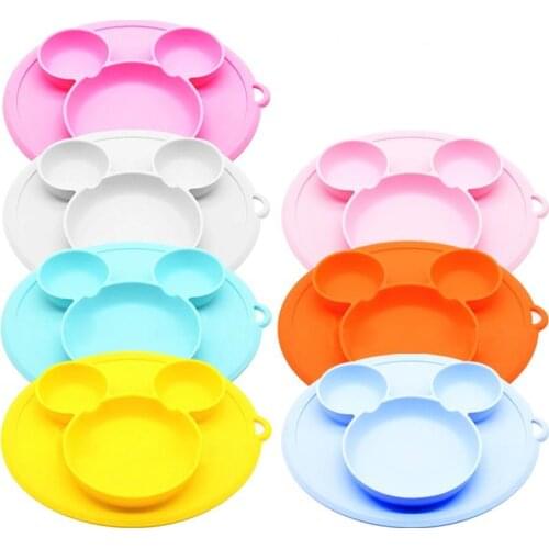 Childrens Silicone Bowl Sucker Bowl children Plate Baby Plate Baby Childrens Non-slip Feeding Platos Kids Tableware Food Plate