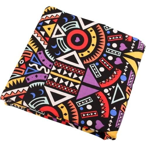 DwaIngY National Style Printed Pattern Imitation Silk Summer Apparel Fabric For Skirt Dress Shirt Material Half Meter