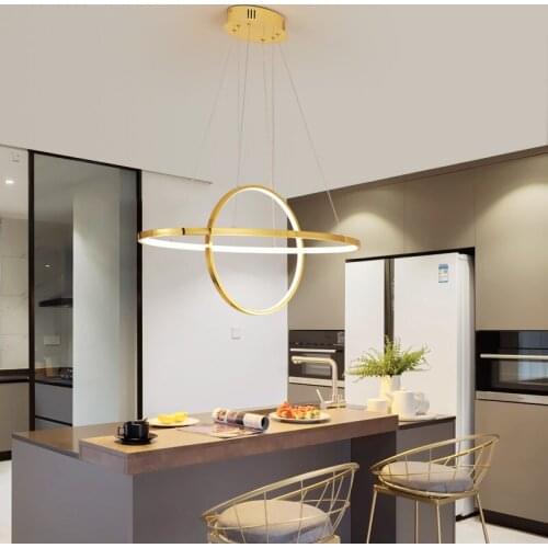 Chrome/Gold Plated Modern led Chandelier for Dining Kitchen Room Bar Shop 90-260V Simple Hanging Chandeliers Fixtures