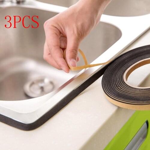 3PCS/1PC Kitchen Self Sealing Adhesive Tape Dust And Waterproof Sink Joint Crevice Sticker Corner Line Sticking Strip Waterproof