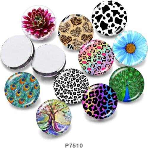 Pattern 12mm/18mm/20mm/25mm/30mm Round Glass Cabochon Flat Back Making Findings P7510