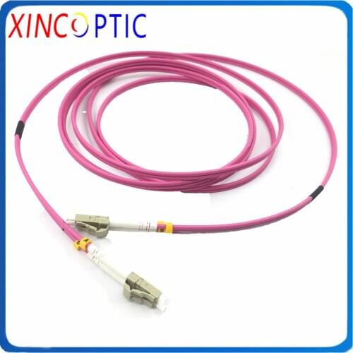 LC/UPC-LC/FC/SC/STUPC Multi Mode MM(OM4),DX,3.0mm,10Meter,LSZH Pink Jacket,LC-LC OM3-550 10M Duplex Dual Fiber Optic Patch Cord
