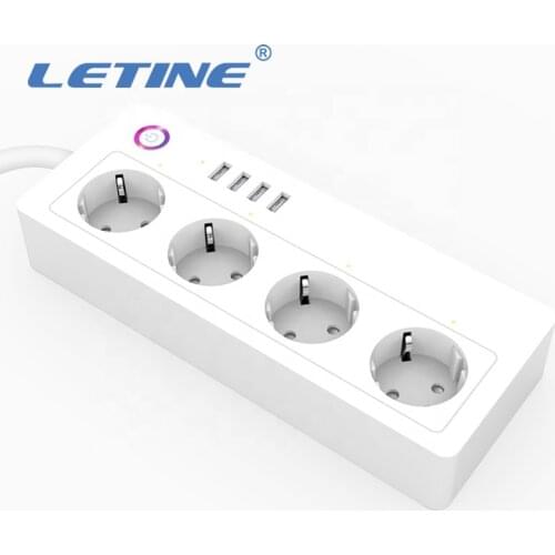 Smart Power Strip Wifi Surge 4 EU Plug 4 USB Fast Charging Socket Tuya Smart Remote Control Voice Timer Alexa Google Home