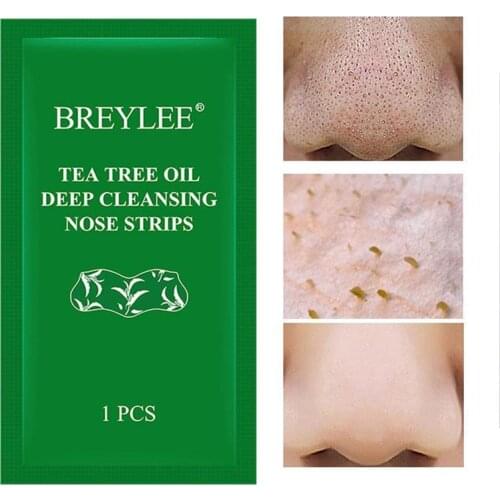 Tea Tree Oil Essence Cleansing NosePore Strip Remove Oil Black Head Pimple Patch Thoroughly clean the face with warm water