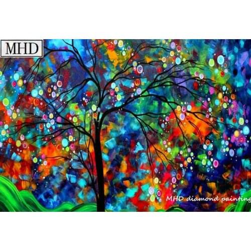 MHD Full Square / Round Diamond Painting Landscape Tree New 3D Diamond Embroidered Mosaic Cross Stitch Decoration Kit 50x75cm