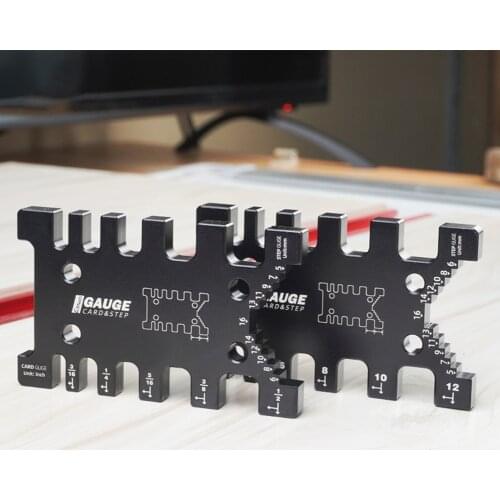 New Meter Card Metric Imperial Carpentry Router Saw Aluminum Tenon High Precision Imperial Card Gauge Measuring Ruler