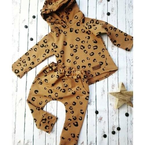 Pudcoco New Arrival Leopard Infant Baby Girl Hooded Sweatshirt+Leggings Pants Clothes Tracksuit Baby Clothing For Girls