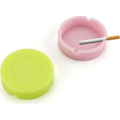 New Luminous Ashtray Camouflage Luminous Fluorescent Ashtray Portable Silicone Rubber Ashtray Soft Round Ecological Smoke Holder