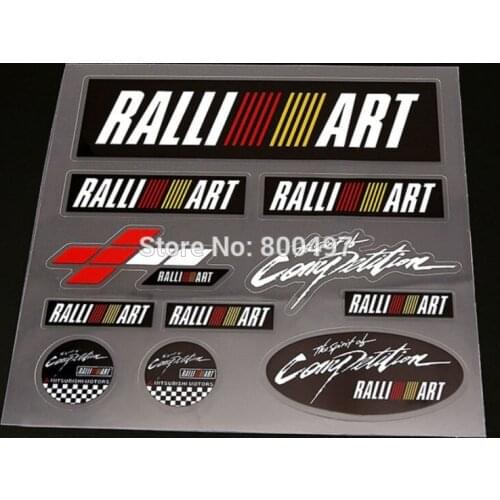 New Style Car Styling Window Rearview Mirror Door Handle Body Stickers Decoration Decal Set for Mitsubishi Ralliart Ralli Art