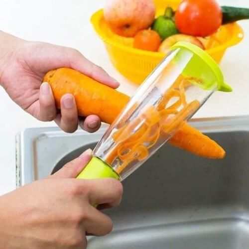 Storage Peeler Vegetable Slicer Fruit and Vegetable Peeler with Cylinder Storage Type Multi-functional Peeler Kitchen Gadgets