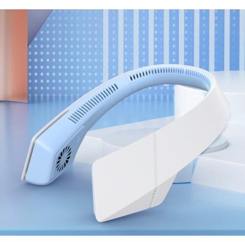 Quiet Neck-mounted Mini Leafless Fan USB Charging Home Outdoor Portable U-shaped Sports Fan 2400mA Air Cooler