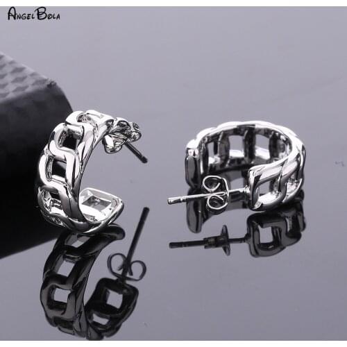 Retro Simple Fashion Metal Statement Earrings 2020 Silver Color Geometric Round Circle Earrings For Women Earring Jewelry