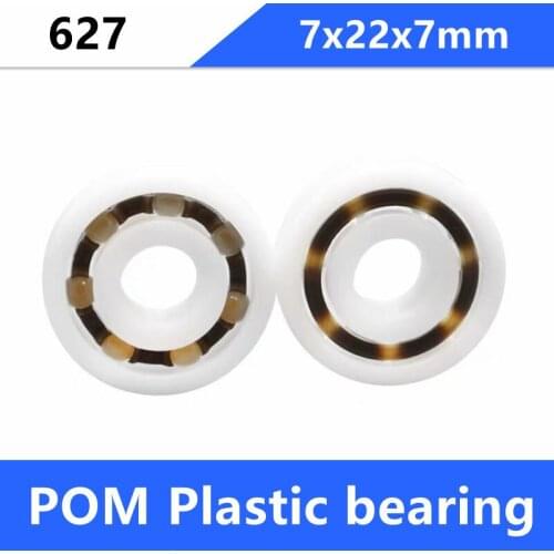 50pcs 627 POM plastic bearing 7x22x7mm deep groove ball bearings with Glass balls Nylon Cage 7*22*7 mm