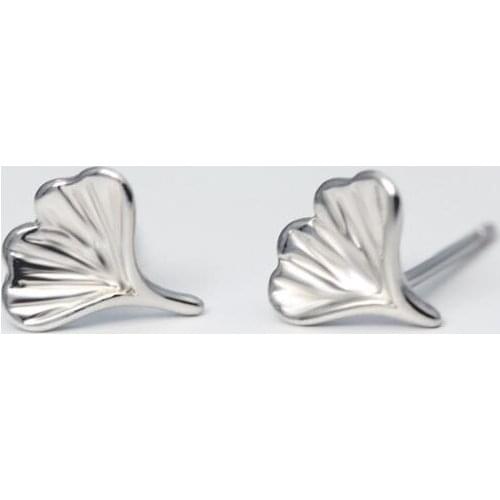 Shuangshuo Cute Leaf Stud Earrings for Women Plant Wedding Earings Fashion Ginkgo Leaves Earring Female Wedding Gift Earing S030