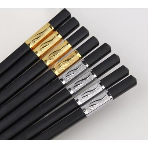 Stainless Steel Tableware Chopsticks Nonslip Food Stick Hotel Family Restaurant Reusable 4Pairs Mildew Proof and Anticorrosion