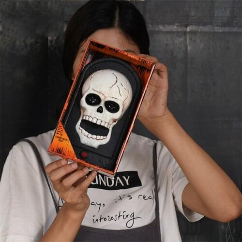 Halloween Party Decoration Doorbell Pumpink Skull Bell Electric Prank Props Haunted House Decor Room Escape Glowing Door Bell