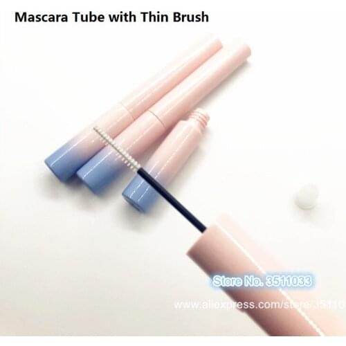 30pcs 100pcs 7ML Beauty Empty Cosmetic Gradient Pink Blue Mascara Tube Thin Brush Makeup Eyelashes Cream Refillable Container