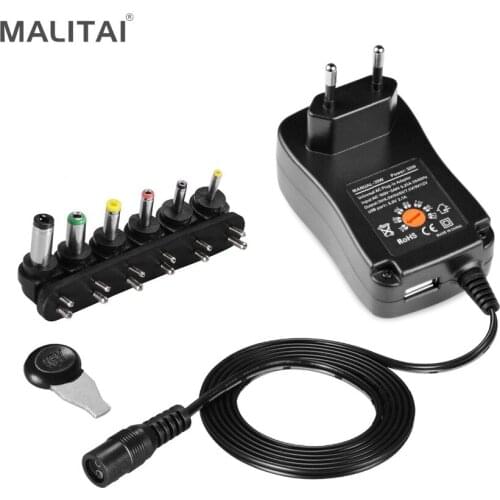 Universal 30W lighting transformers Power Supply Adapter AC110-240V to DC 3V 5V 12V Voltage adjust LED Driver With USB Charger