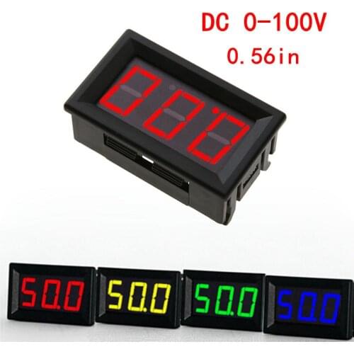 DC Voltmeter LED Panel Ammeter Universal Mini DC 0-100V 3-Wire Voltage Current Meter Tester LED Display Digital Panel Meter