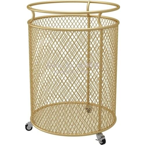 High Quality Metal Dirty Clothes Hamper Dirty Cylindrical Laundry Basket Organizer Bathroom Laundry Hamper Sorter Storage Basket
