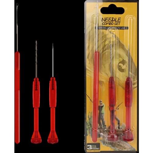 WALK FISH 3PCS Carp Fishing Baiting Boilies Pellet Hair Rigs Drill Baiting Needle Gate Needle Splicing Loading Fishing Tackle