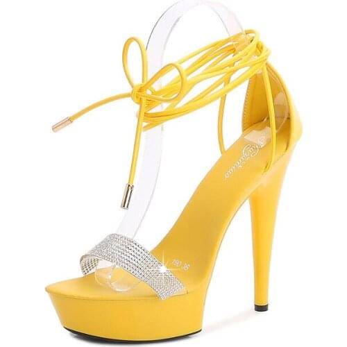 Walking Show Stripper Heels Woman Platforms High Heels Sandals Women Sexy Big Yard Shoes 2021 New Gladiator Style