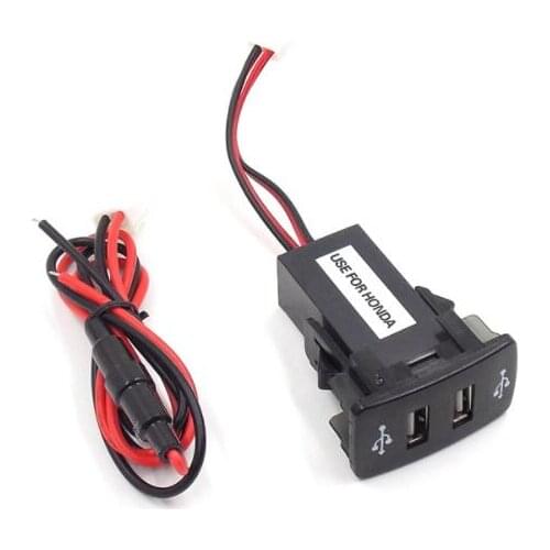 2.1A Dual USB Socket For Honda Dual USB Power Socket Port For iPhone X/8/7/6/5, iPad, Samsung,LG,Huawei