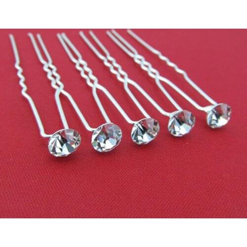 20 pieces Lot 6mm Clear Crystal Hairpins Rhinestone Wedding Bridal Hair Accessories Hair Pin Clips Women Jewelry