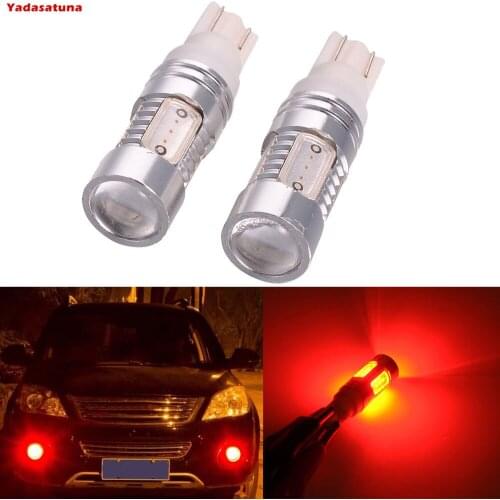 2x T10 7.5W CREE Cob Chips LED Super Bright Red Fog Tail Turn DRL Head Car Light Bulb