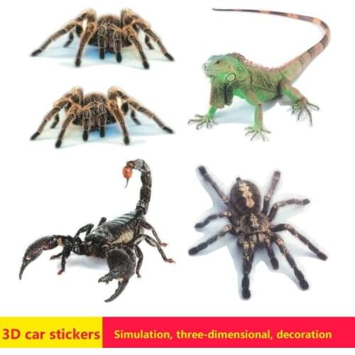 3D Wall Vinyl Sticker Animals Spider Gecko Scorpions Decal Cars Motorcycle Home Decor Stickers