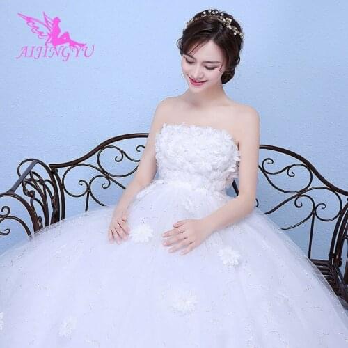 AIJINGYU 2021 real photos Customized new hot selling cheap ball gown lace up back formal bride dresses wedding dress WK789