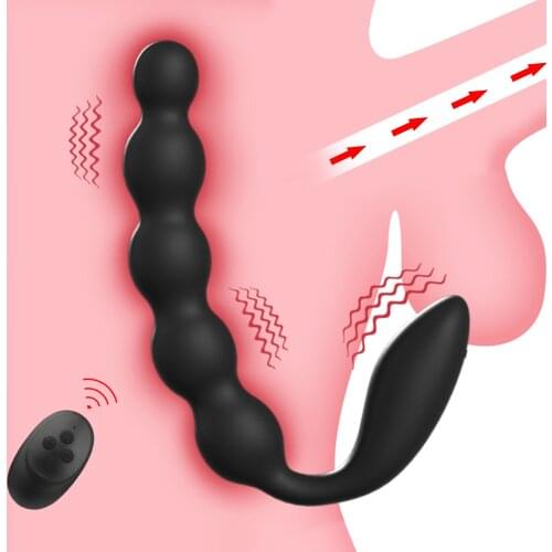 10 Frequencies Pull Bead Anal Plug Wireless Remote Control USB charging Vibrators Soft Silicone Material Sex Toys For Women/men