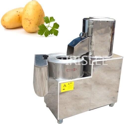 Automatic stainless steel industrial potato washing peeling cutting slicing peeler machine
