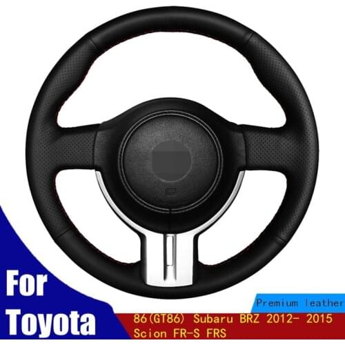 DIY Car Steering Wheel Covers Soft Black PU Artificial Leather For Toyota 86(GT86) Subaru BRZ 2012- 2015 Scion FR-S FRS