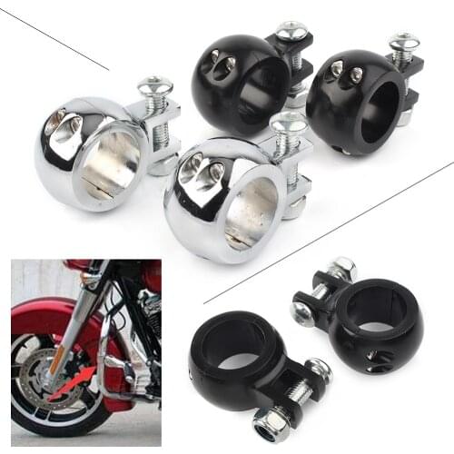 Black/Chrome 32MM Aluminum Engine Crash Bar Highway Foot Peg Mount Bracket for Harley 1984-2017 Motorcycle Universal