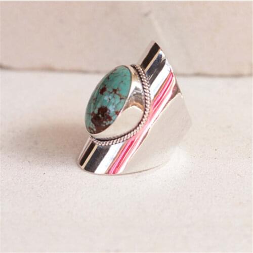Bohemia Style Inlaid Big Oval Green Blue Gem Ornament Ring for Women Natural Stone Ring Fashion Knuckle Rings Jewelry Z3X729