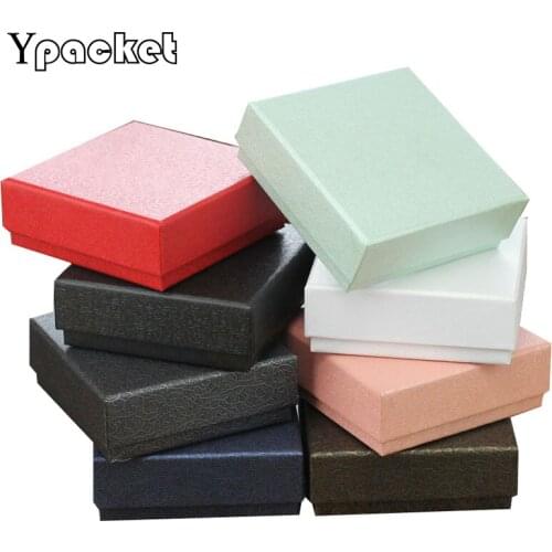 Boxes For Jewelry 30pcs/lot 10x10x3.6cm Ring Earring Cases Necklace Pendant Packaging Boxes Square jewelry organizer (OEM logo)