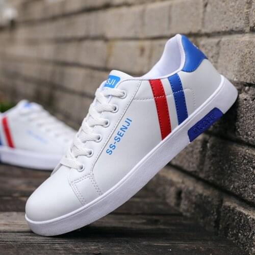 Leather Sneakers Men Flat Casual Running Shoes Women Wild White Shoes Outdoor Comfortable Sports Walking Chaussure Homme Low-top