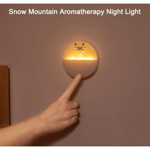 Creative Snow Mountain Aromatherapy Night Light Smart Touch Infinite Dimming Home Wall Sticker Simple USB Atmosphere Light