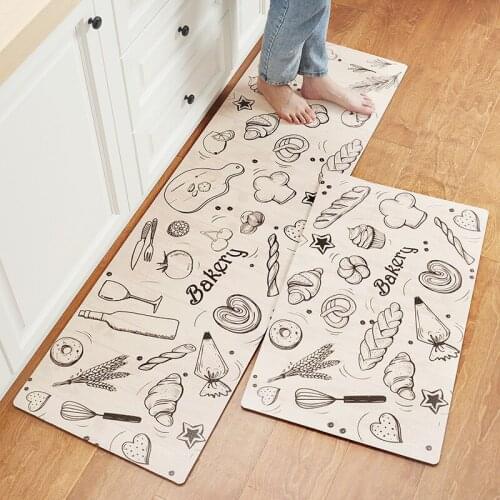 Cartoon Kitchen Mat Living Room Home Doormat Carpet Bath Mat Non-slip Waterproof Oil-proof Hallway Doormat PVC Floor Kitchen Mat