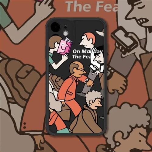 Phone Case For iPhone 11 12pro 6 6s 7 8 Plus X XR XS Funny Cartoon Monday Soft Silicone Cover For iPhone 12 11 Pro Max Coque