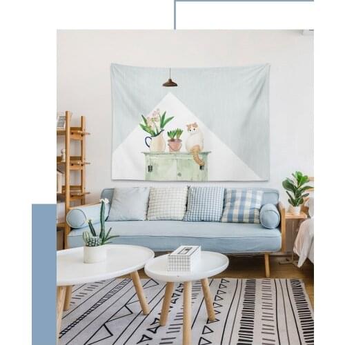 Wall Ddecor Ins Hanging Cloth Nordic Background Cartoon Small Fresh Dormitory Bedroom Bedside Decoration Photo Tapestry Home