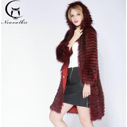 Newowlbie Silver Fox Fur Coats