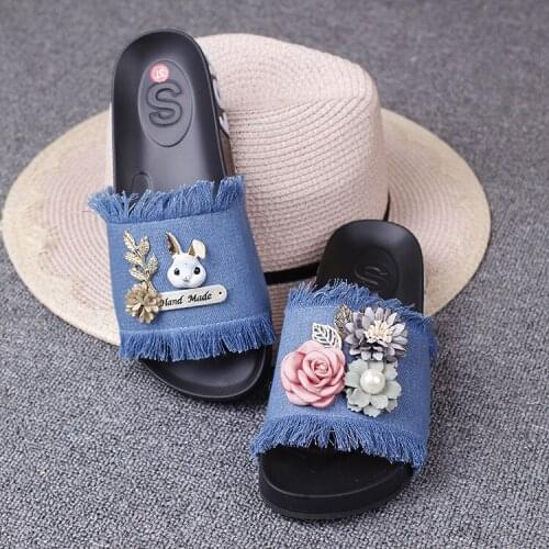 New Cheap Stylish Flat Slippers Online Bow Tassel Open-toed Slip Womens Shoes Flats Open Toe Casual