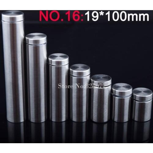 19*100mm Stainless steel fasteners advertisement glass standoff hollow screw glass cabinet display screw 500PCS wholesale KF848