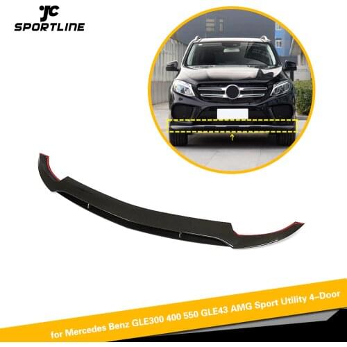 Carbon Fiber Front Bumper Lip Spoiler Splitters For Mercedes-Benz GLE Class GLE350 300d 400 550 Sport GLE43 AMG 2015 - 2019