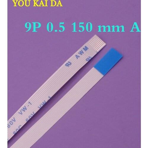 50pcs New FFC FPC flat flexible cable 9PIN 0.5mm pitch 9 pin Forward Length 150mm Width 5mm Ribbon Flex Cable Free Shipping